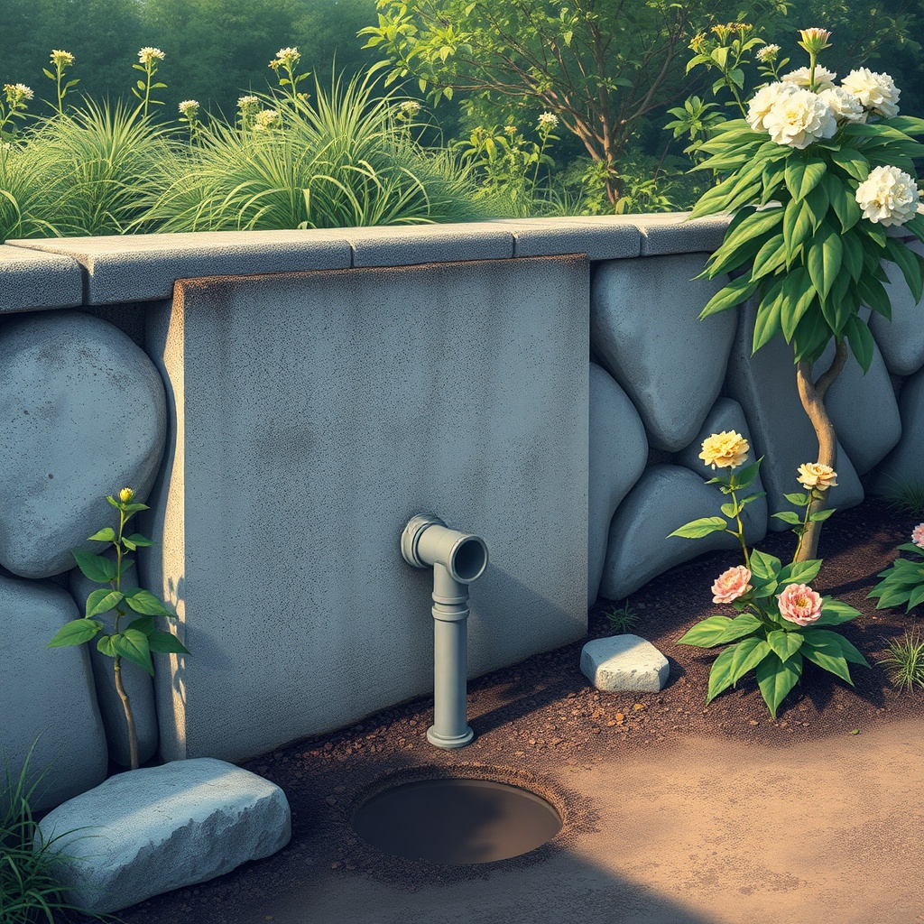 <Eine saubere photorealistische Illustration einer Mall Beton-Zisterne